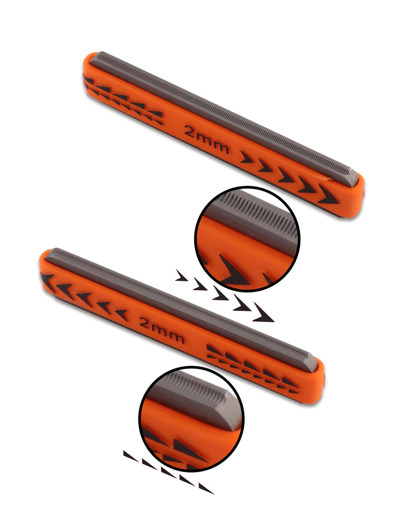 Metallor Guitar Fret Crowning Files Dual Sized Compact Fret Dressing File for Standard Guitar Frets with Coarse and Fine Cutting Edges Rubber Grip Guitar Luthiers Tools Repair Tools. (2mm-Medium) 2mm-Medium