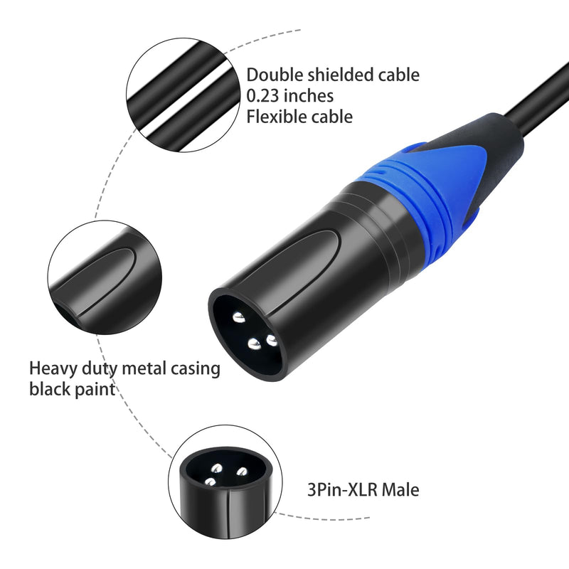 6 Pack XLR Male to Female Cable, Professional Balanced Microphone Lead, Extension Mic Cord 3 FT/3 Colors