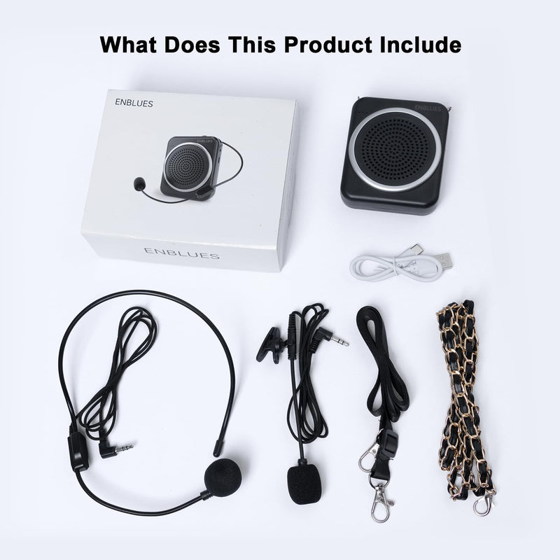 [AUSTRALIA] - Voice Amplifier for Teachers with Wired Handheld Microphone and Headset Microphone, 2800mAh Mini Pa System Bluetooth Personal Portable Speaker for Classroom, Meeting and Yoga, Black 