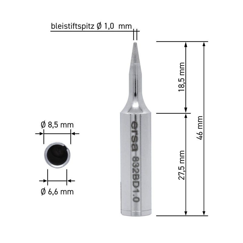 Ersa Ersadur Long-Life Soldering Tip, 1 mm 1 stück (1er Pack) pencil tip