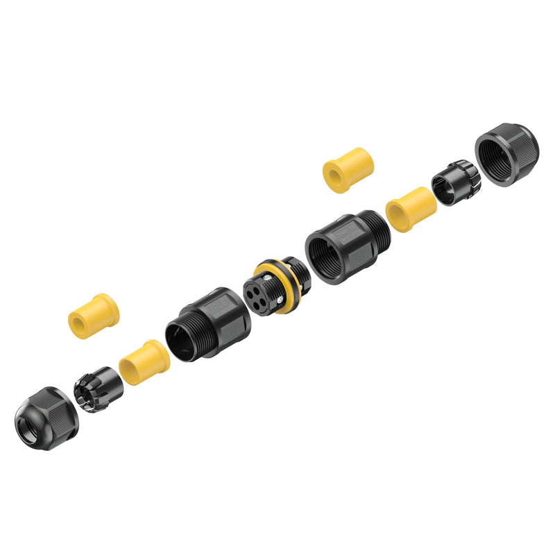ledscom.de Pack of 2 Cable Connectors for Outdoor Use, IP68, Sleeve for 5-12 mm Cable Diameter 2 Stück (1er Pack)