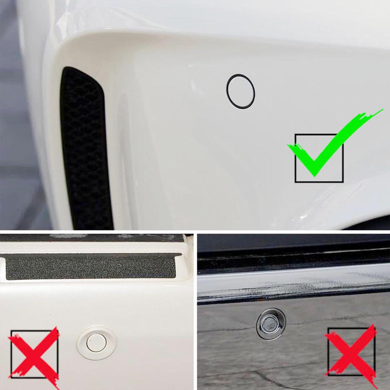 Car Parktronic Parking Built-in Plane Sensors Rear Reversing Radars System with 4 Sensors LED Light Distance Display Warning Buzzer Distance Detection Matte Black