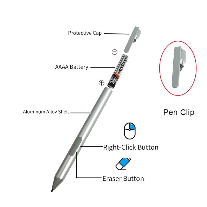 Active Pen G3 for HP Elite x2 1013 G3, HP EliteBook x360 G2/G3/G4,HP ProBook G1/G2, HP Elite Dragonfly Laptop Compatible with HP T4Z24AA 1FH00AA 4KL69AA 918171-001, Silver