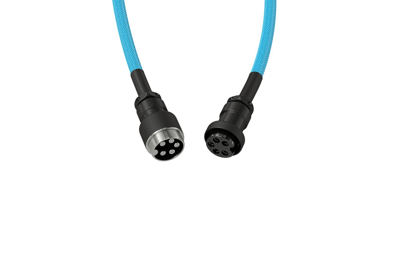 GLORIOUS Coiled Keyboard Cable – Coiled USB C Cable Artisan Braided Cables for Mechanical Gaming Keyboard Coiled Cable - Custom Keyboard Cable (Electric Blue) Electric Blue