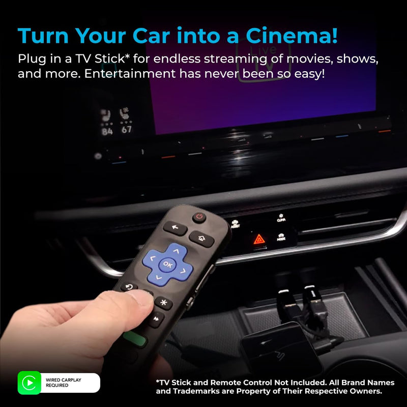 CarPlay and Android Auto TV Adapter - Convert Any Wired CarPlay able to Read a TV Stick OEM Plug & Play Dongle with Apple Car Play Wireless Adapter Android Auto