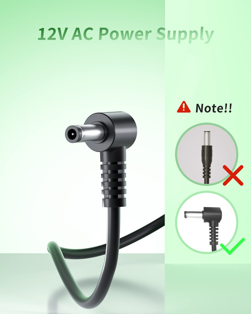 12V AD-A12150LW for Casio Privia Power Cord Compatible with Casio PX-130, PX-330, PX-3 Keyboards Replacement for Casio AD-A12150 12-Volt AC Power Supply fits for WK6500 WK6600 WK7500 and WK7600