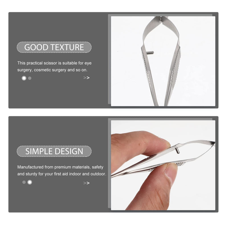 FOMIYES Microsurgical Scissors Unique Design Needle Holder Straight and Curved Flat Handles Suture Binding Pliers Micro Ophthalmic Surgical Instrument