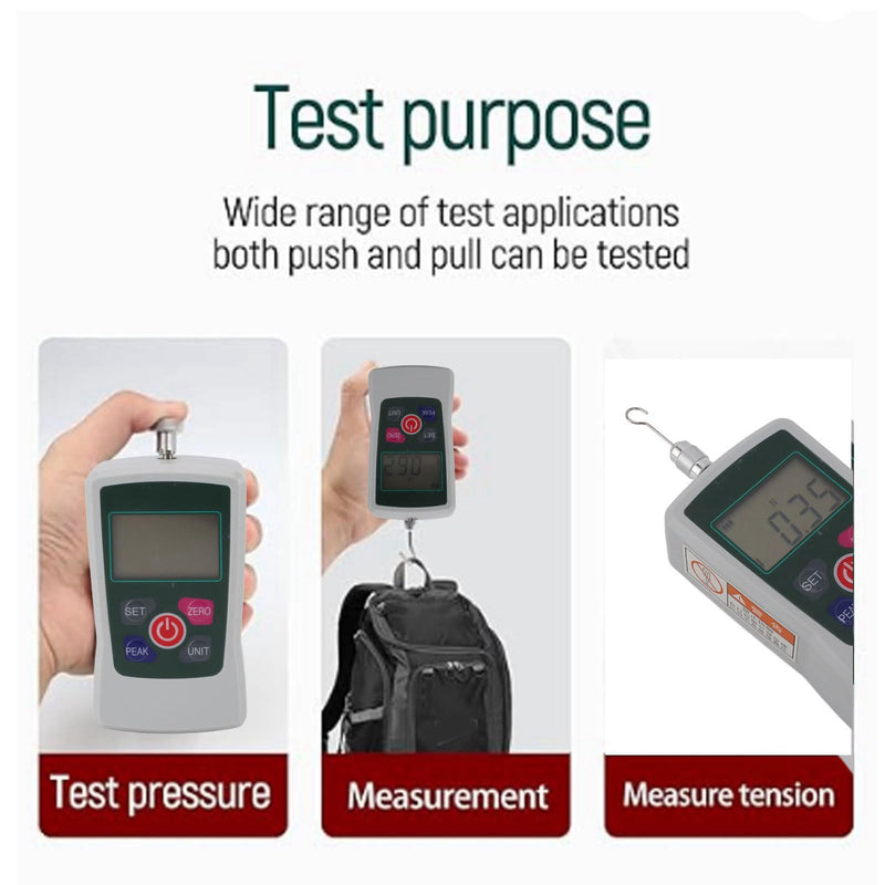 500N Digital Force Gauge, Pressure Pull Dynamometer, Handheld Pressure Tension Gauge with Unit Switching, Backlit Display and Automatic Shut-Off