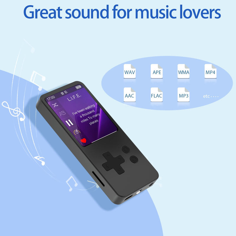 [AUSTRALIA] - 32GB MP3 Player with Bluetooth 5.2, 1.8 inch Screen Portable Music Player for Kids, with Built-in HD Speaker, FM Radio, HiFi Sound, Voice Recorder, Supports Expanded Up to 256GB(Gary) Gary 32GB 