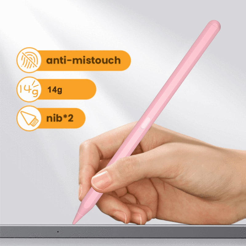 Stylus Pencil for Apple iPad Pro (2022) 12.9/11, iPad Air 5th 4th &3rd Generation, iPad Pro 4th & 3rd Generation 12.9/11, iPad 9th/8th/7th, iPad Mini 6 Compatible with 2018-2022 Apple iPads (﻿Pink) ﻿Pink