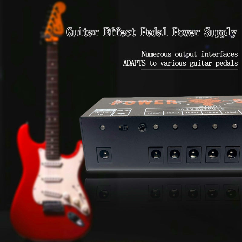 PD-01 Guitar Pedal Power Supply 10 Isolated DC Output for 9V/12V/18V Guitar Effect Pedal