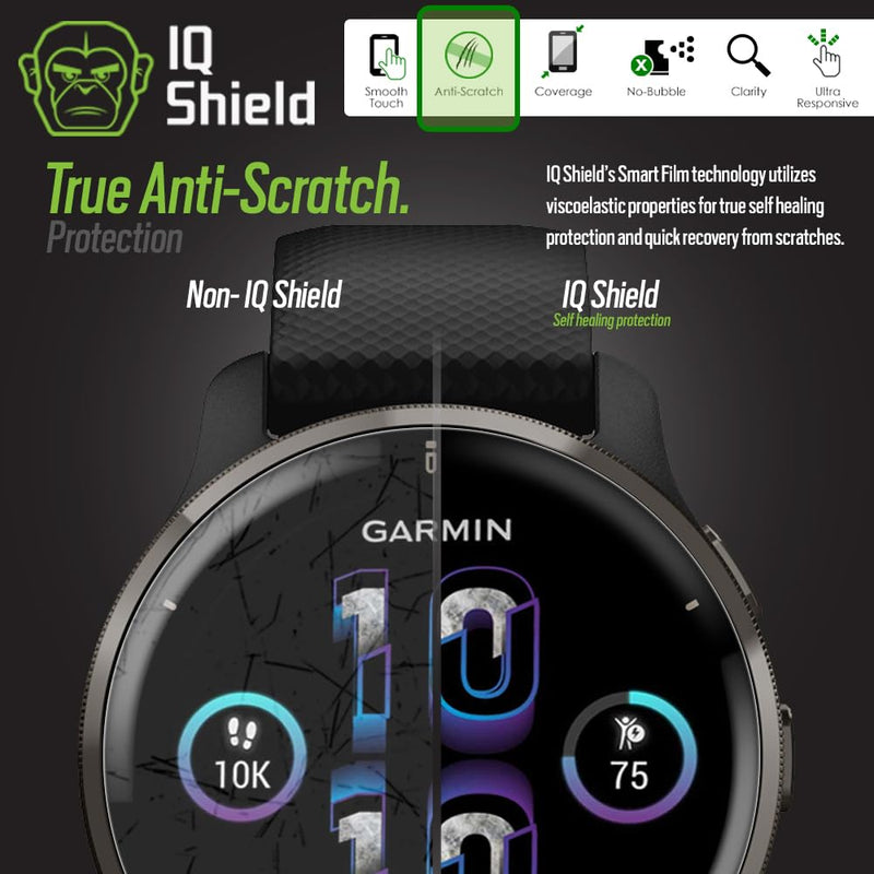 IQShield Screen Protector Compatible with Garmin Venu 2 Plus (6-Pack) Anti-Bubble Clear TPU Film