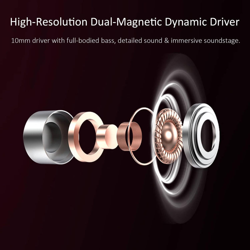 RitMoment RIT10 Pro Wired Earbuds - Balanced Sound & Rich Bass, Dual Magnetic Dynamic Driver, Ultra Comfort, in Ear Monitor IEM Earphones (3.5 No Mic + Type-C Cable, Clear) NO-MIC+Type-C Cable