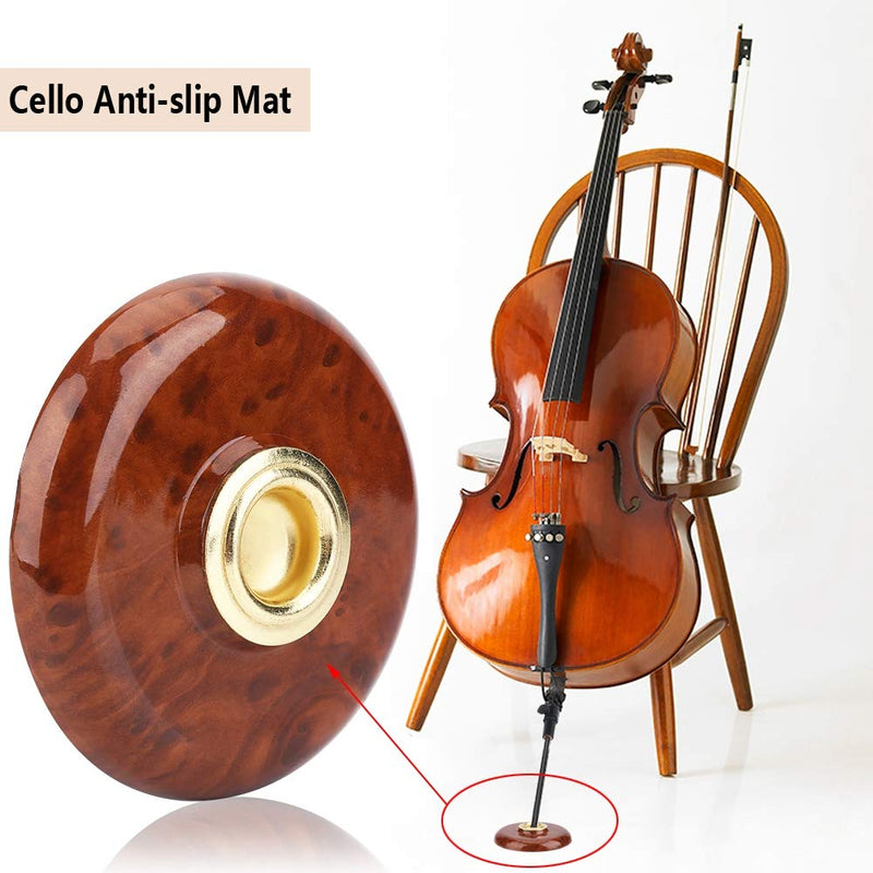 Cello Endpin Rest Holder Stopper Stand Stop Cello Antislip Mat Pad Plastic + Metal Holder Floor Protector Instrument Accessory(Brown) Rockstop Cello Endpin Rest Brown, Black (Optional)
