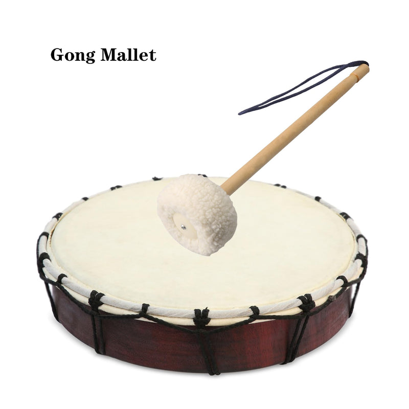 14 Inch Soft Wool Gong Mallet Felt Head Dia 80mm With Wooden Handle