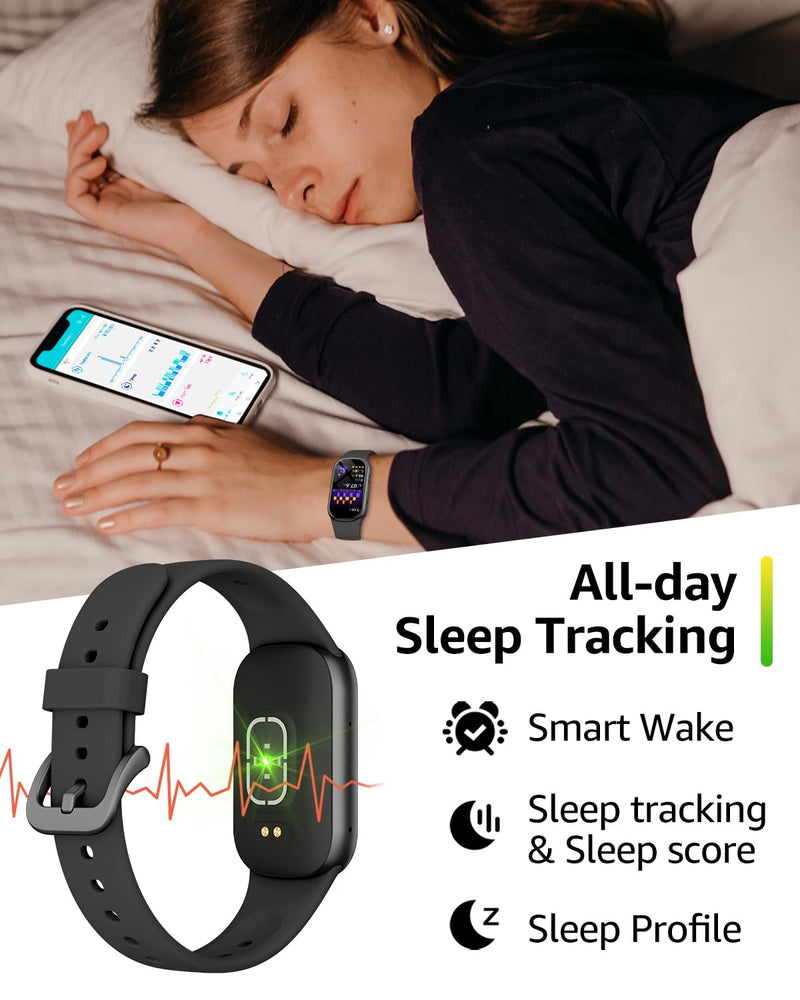 Fitness Tracker with Step Counter/Calories, Activity Health Tracker with Blood Pressure Heart Rate Monitor, Sleep Tracker, 137+ Sport Modes, Pedometer SmartWatch, Gift for Women Men Midnight