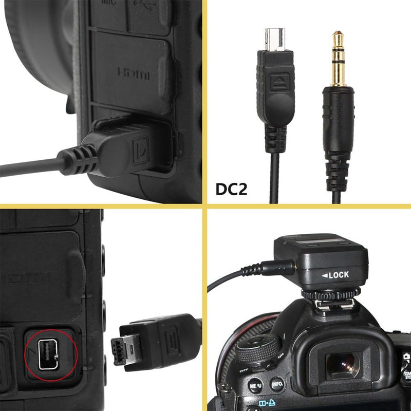 [AUSTRALIA] - Pixel 3.5mm DC2 Off-Camera Remote Cable for Nikon Z5, Z7, Z7-II, Z6, Z6-II, D750, D780, D7500, D7200, D7100, D5600, D5300, D610, D600, D90, P7700, P7800, P950, Replaces Nikon MC-DC2 Cable（2-Pack） 