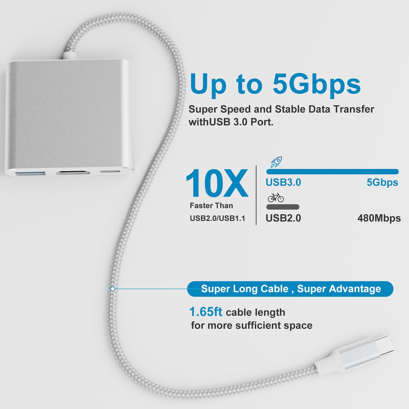 Battony USB-C to HDMI Adapter for Macbook Pro Air