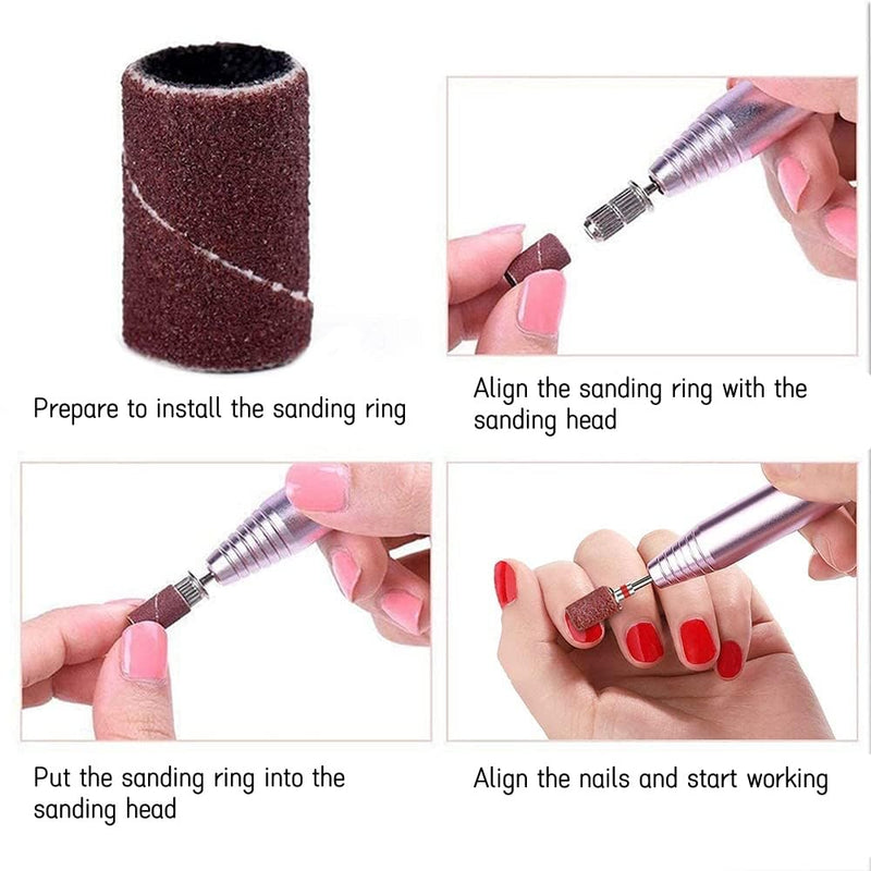 287 Piece Sanding Sleeve Set for Dremel Sanding Attachments 80/120/180 Grit Sanding Drum with Free Box Including 285 Pieces Sanding Belt Sleeves and 2 Pieces Sanding Roller