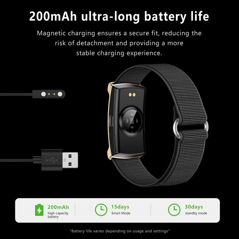 Smart Bracelet for Women Men, Screenless Activity Fitness Trackers, 24H Sleep Tracker, Group Share Smart Band with Free APP, 2 Strap.,