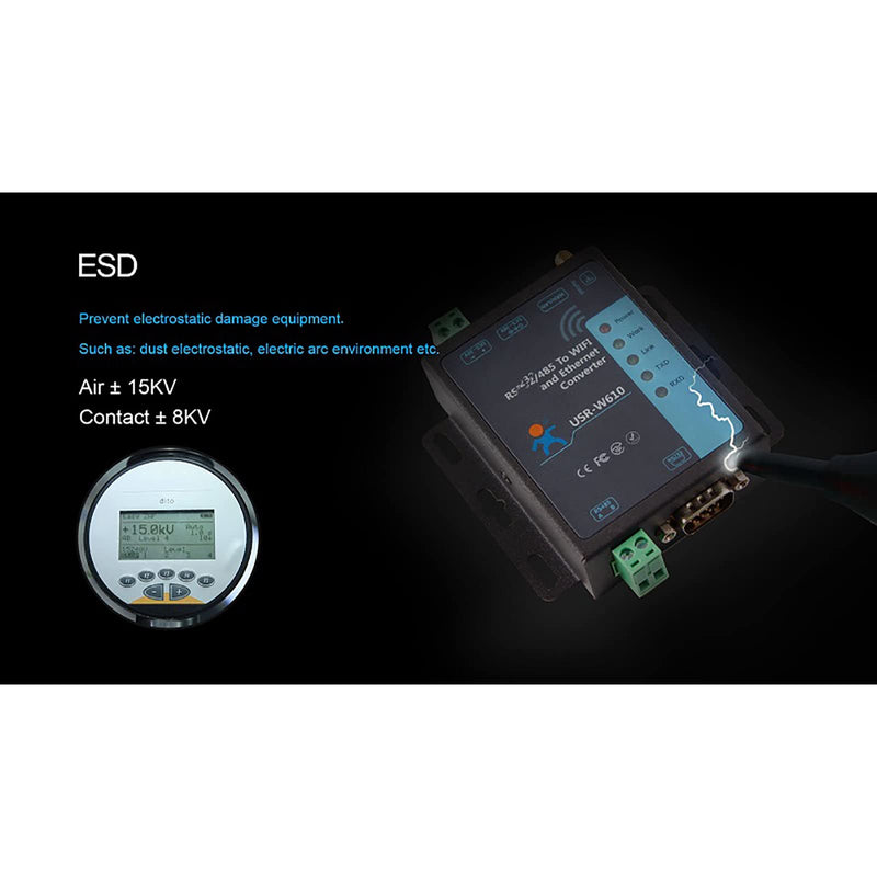 USR-W610 Ethernet Conversor RS232 RS485 Serial a WiFi Soporte Cliente TCP/Servidor TCP/Servidor UDP/UDP