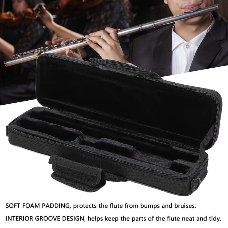 Flute Case, Waterproof Flute Case with Adjustable Shoulder Strap, Lightweight Oxford Cloth Flute Case Carrying Bag for 16 Holes Flute C Foot