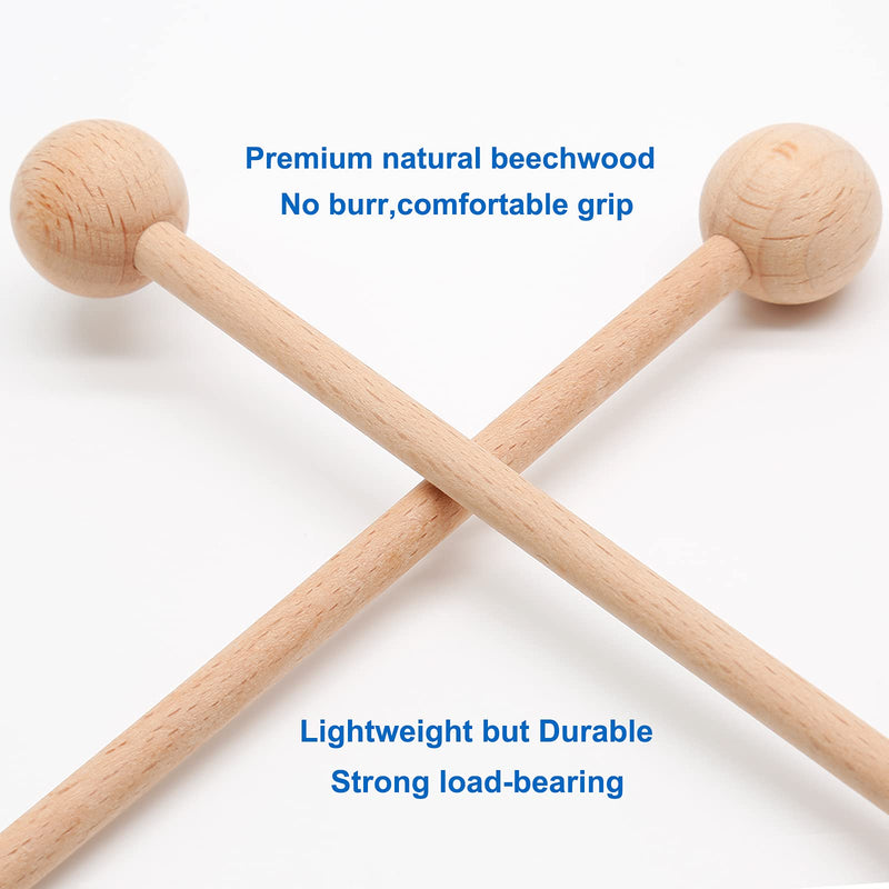 4 Pcs Wood Percussion Sticks 8.7" Xylophone Mallets Sticks Glockenspiel Mallets for Xylophone Glockenspiel Bells Chime Woodblock Drum