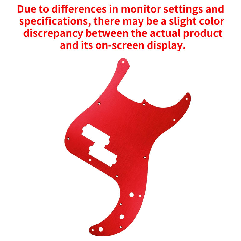 [AUSTRALIA] - Banworks CNC Processed Aluminum Precision Bass Pickguard 1.5mm-Thick 1 Ply 13-Hole Straight Edge P Bass PB Scratch Plate for USA/Mexican Modern Style Fender Ultra Precision Bass JT/HB-10 Red Aluminum Red 