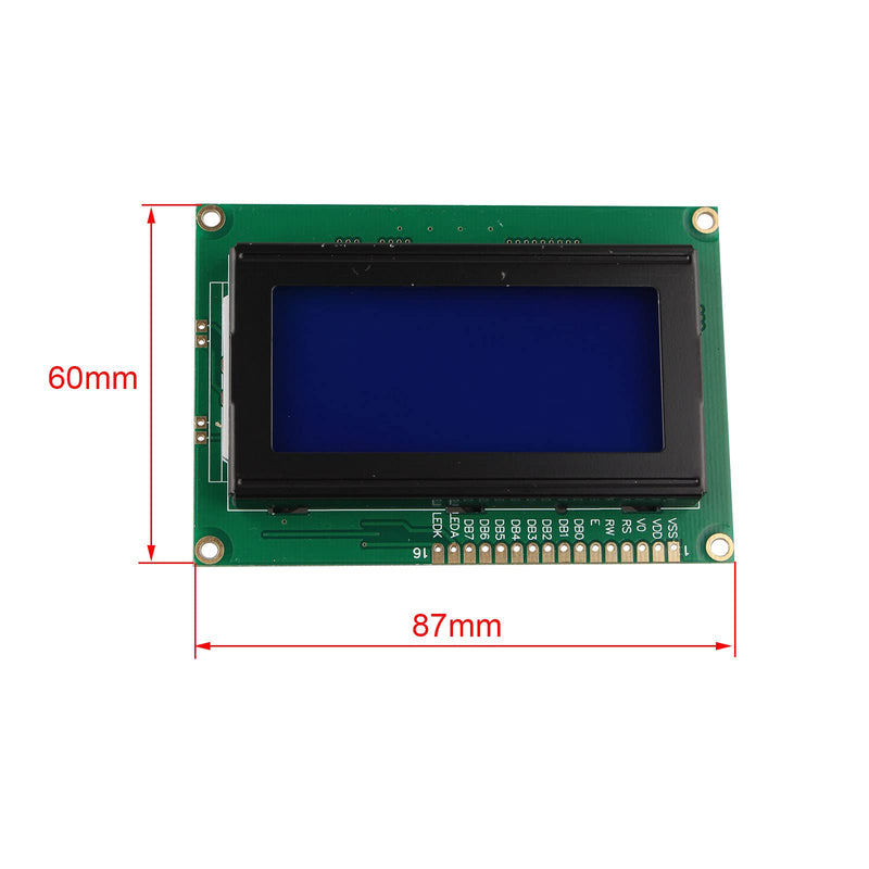 HALJIA LCD 1604 16x4 Character Blue Display Module Blue Backlight Display Board DC 5V Compatible with Arduino Raspberry Pi