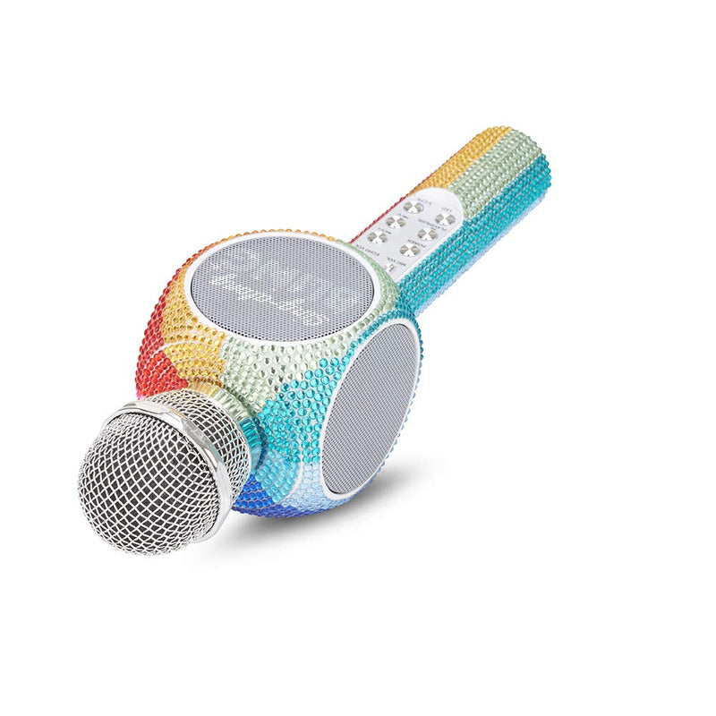 [AUSTRALIA] - Wireless Express - Sing-Along Bling Bluetooth Karaoke Microphone and Bluetooth Stereo Speaker All-in-One (Rainbow Bling) Rainbow Bling 