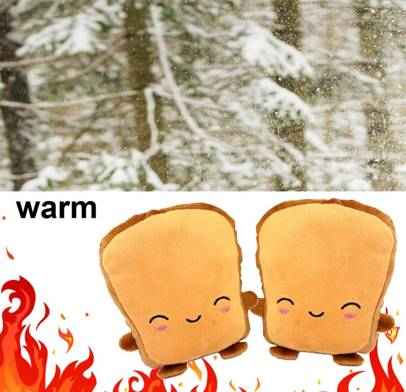 USB Hand Warmers Cute USB Heating Gloves Hand Warmers GlovesHalf Wearable Toast Laptop Fingerless 5V USB Powered Heated Gloves Gift Winter Fashion Gloves for Women and Children