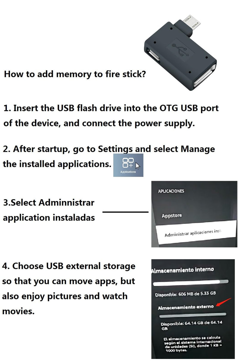 [AUSTRALIA] - OTG Cable Adapter for fire Stick 4K Max,Added Memory to Your fire tv Stick,Compatible with Streaming Android Phone Tablet etc Device 3-Pack 