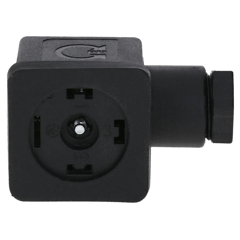 Kalitec Pack of 3 Valve Connectors 3-Pin Black Form A I Contact Surface 27 x 27 mm² I PG9 I Contact Separation 18 mm I Protection IP 65 I Valve Connector for Solenoid Valve I Cube Plug 2-Pin + PE