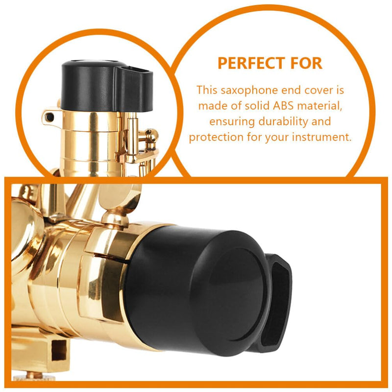 Sax End Plug Alto Saxophone Abs Black Plug Anti-key Bump Cap Replacement for Saxophone End Cap for Saxophone Sax End Cover Bent Neck Black Protector Saxophone End Plug