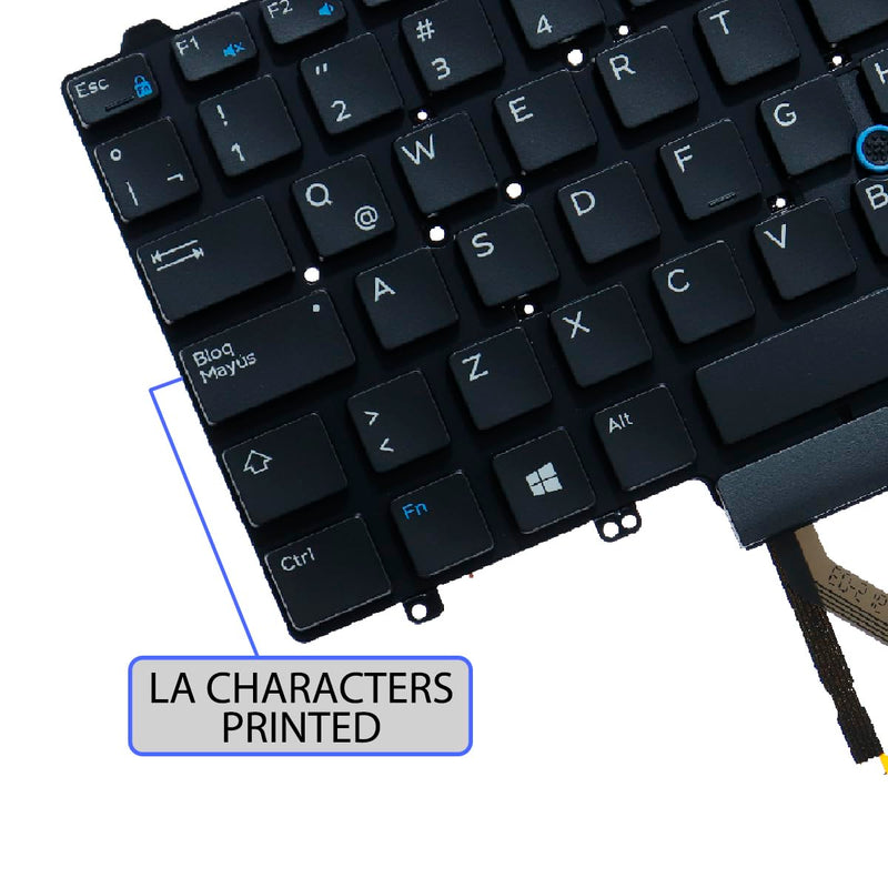 Latin Spanish Keyboard Replacement Compatible with Dell Latitude E5450 E7450 E5470 E7470,Backlit,Pointing Stick Version, Latin Spanish