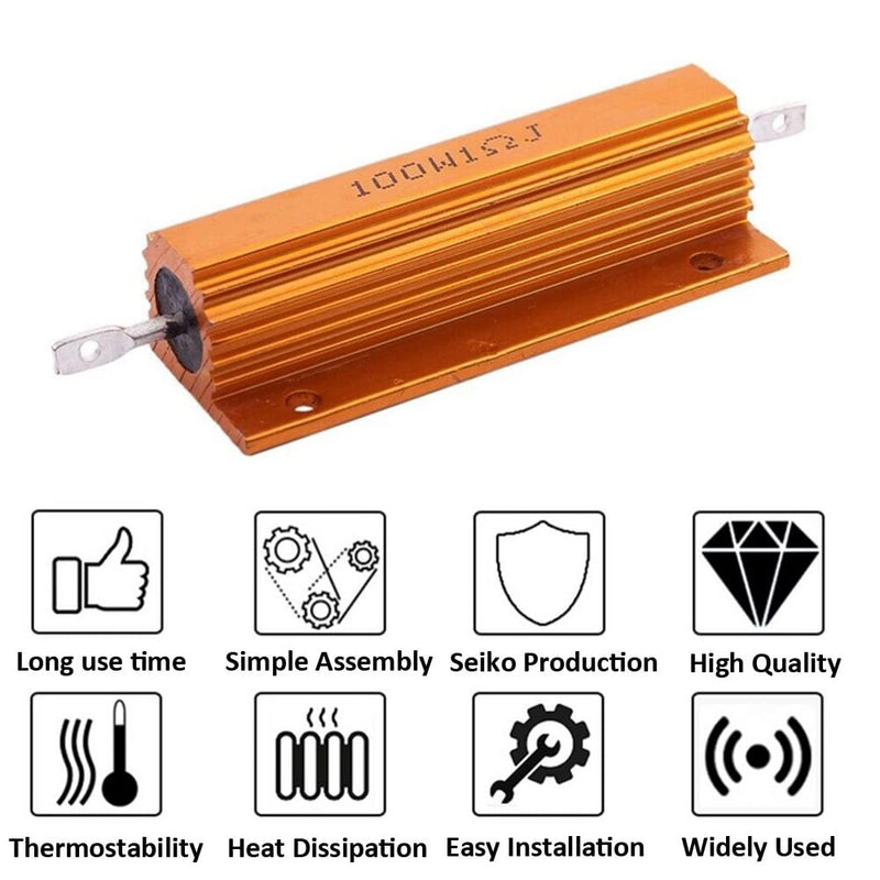 ETOPARS 3 Pcs 100W 3 Ohm 5% Aluminium Casing Wirewound Resistor Load Resistors Tap Resistor Chassis Mounting Wirewound Golden Housing Resistor 3 Ohm 100W gold 100w