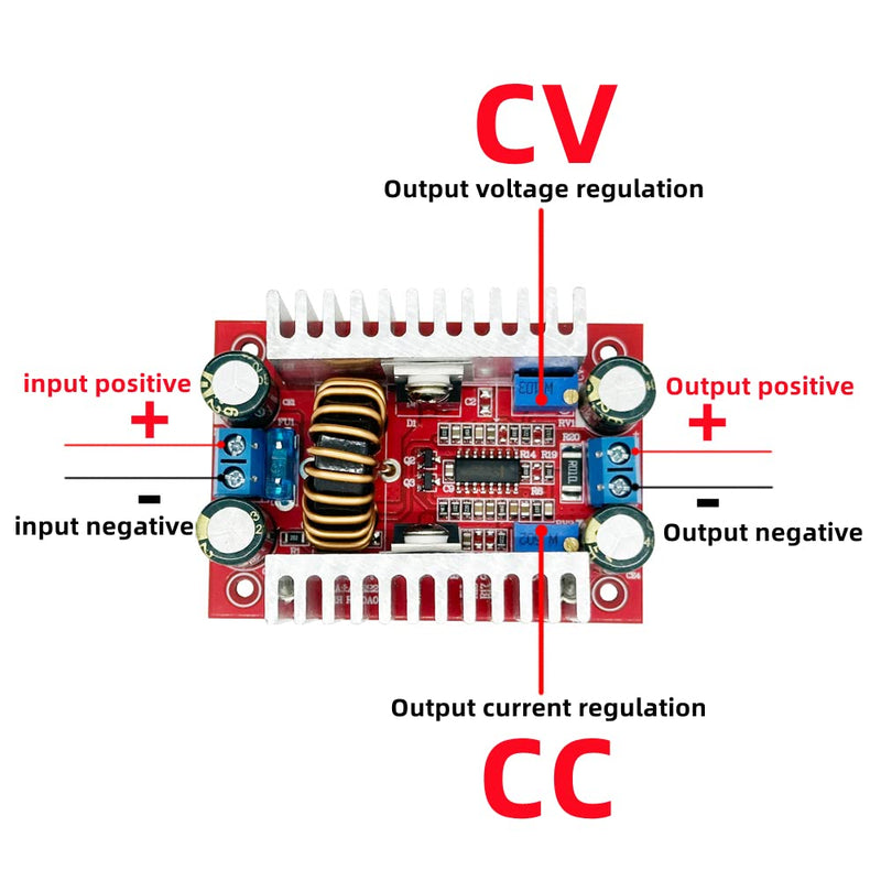 Hailege 2pcs 400W 15A DC Step Up Boost Power Module 8.5-50V to 10-60V Constant Current Adjustable Transformer Voltage Amplifier LED Drive Module