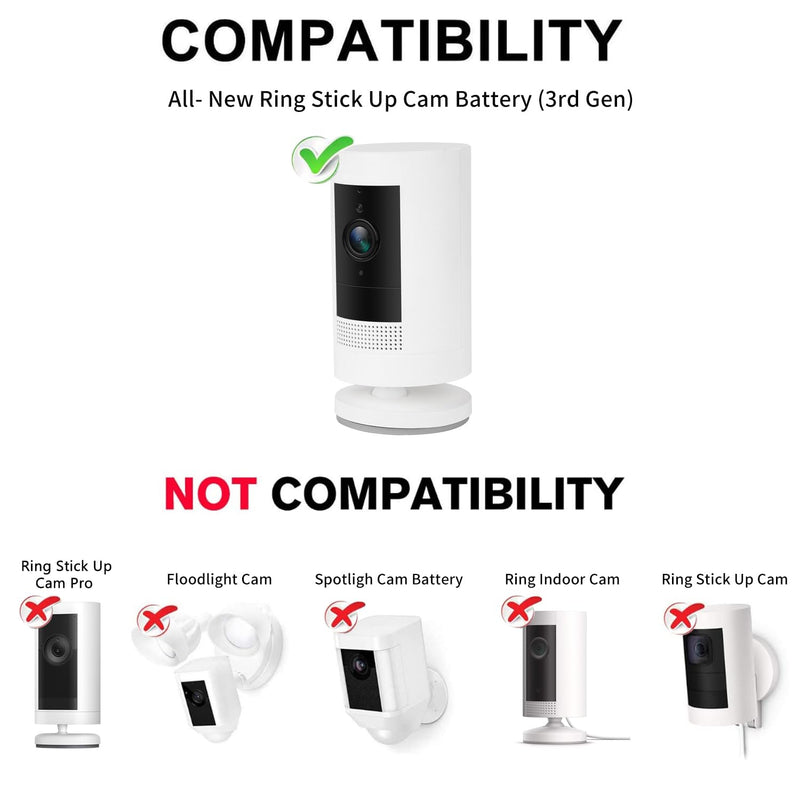 [AUSTRALIA] - ALERTCAM Power Adapter for Ring Stick Up Cam Battery(3rd Gen), with 30ft/9m Weatherproof Outdoor Cable Continuously Charge Your Camera, No Need to Change The Batteries White 