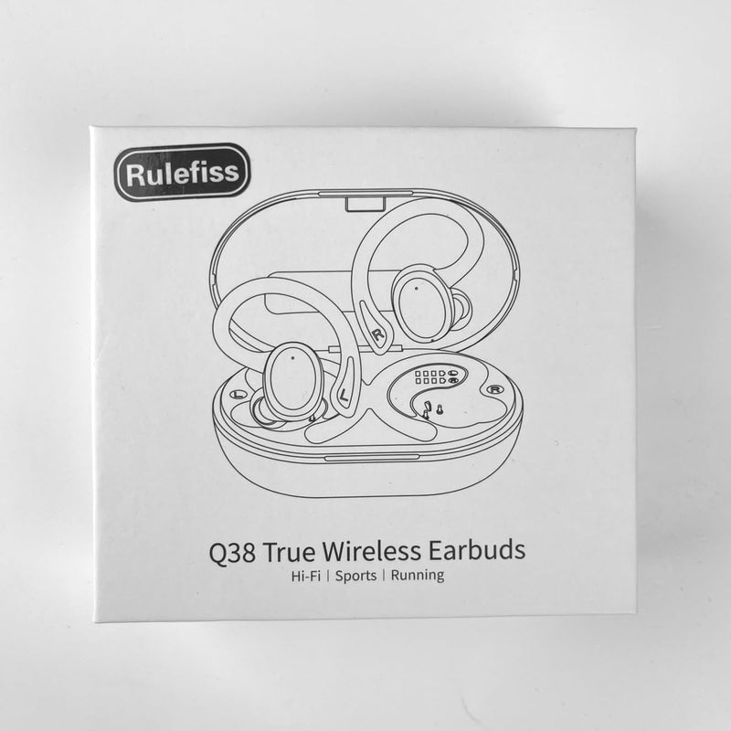 Wireless Earbuds Bluetooth Headphone Sport, 2024 Bluetooth 5.3 Earbud 14.2mm Driver Stereo Over Ear Buds, 48Hrs Earphone with Earhook, Noise Cancelling Mic, IP7 Waterproof Headset for Workout/Running 800 mAh Black