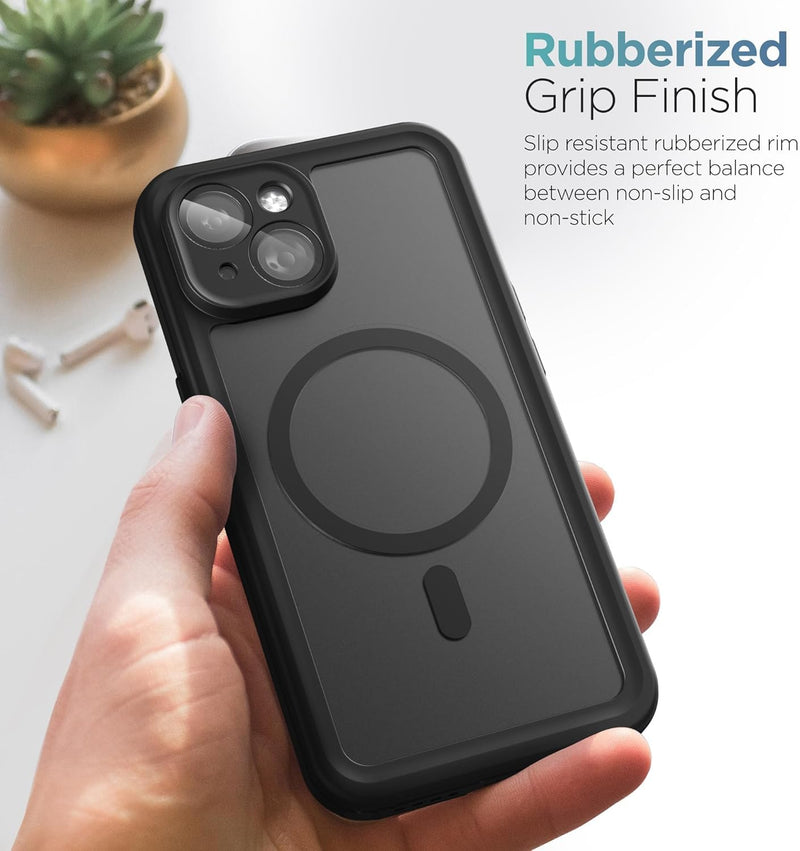 Encased Titan Designed for iPhone 15 Waterproof Case with Belt Clip (Compatible with MagSafe) Full Body Protective Phone Case with Holster (iPhone 15 Plus)