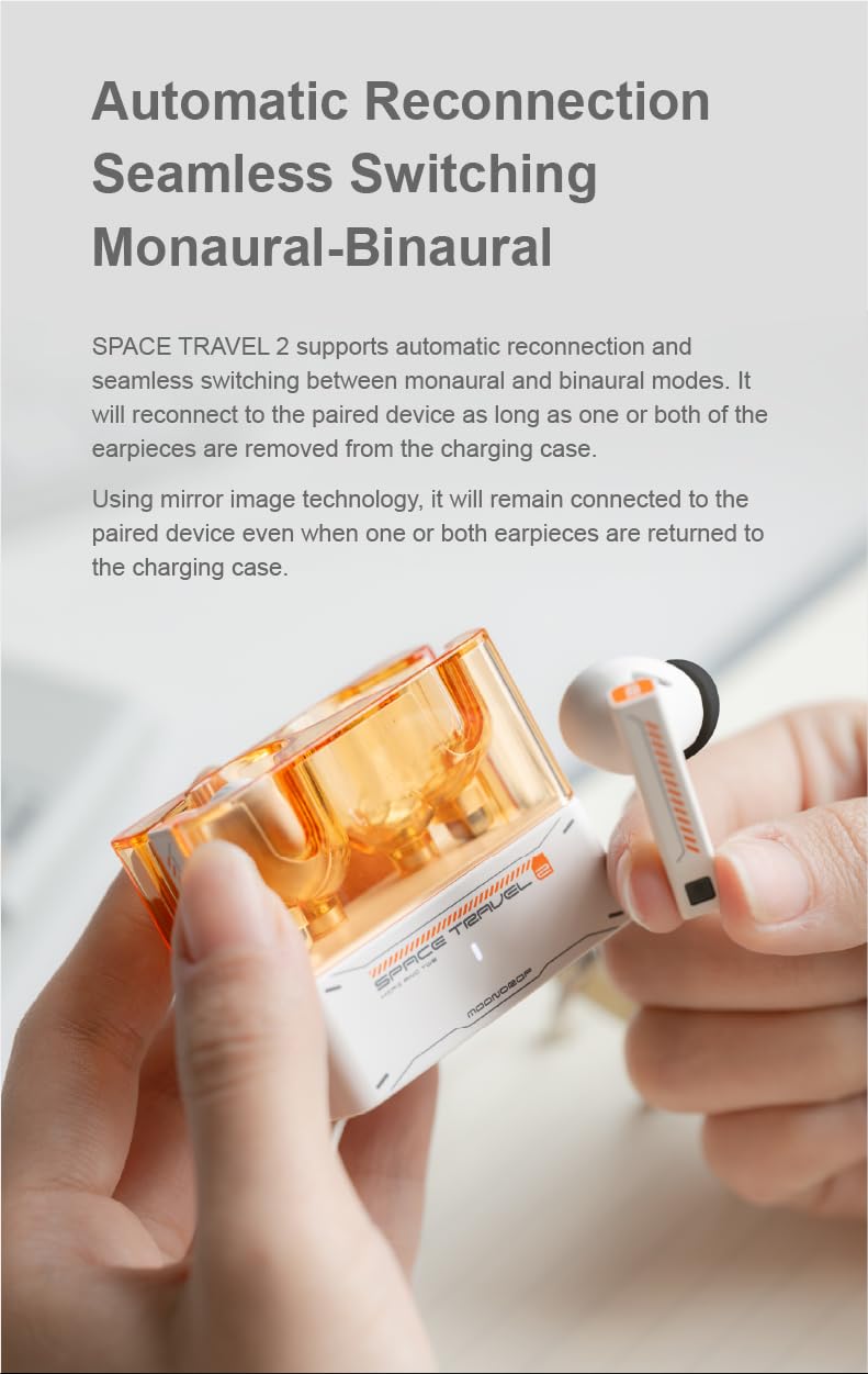 Moondrop Space Travel 2+Magnetic Protective case TWS wiress Earphone Bluetooth 6.0 ANC Low-Latency Game Mode SBC/AAC (White)