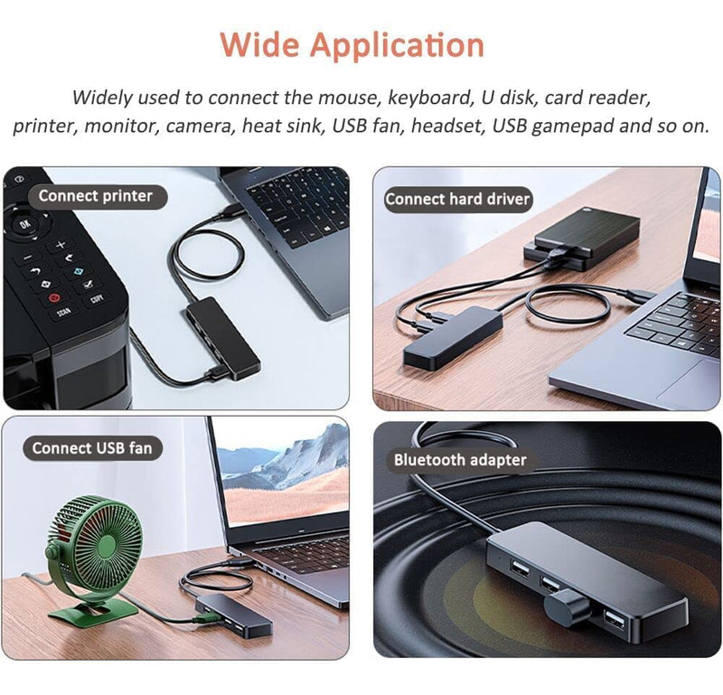USB 3.0 Hub, VIENON 4-Port USB Hub USB Splitter USB Expander for Laptop, Xbox, Flash Drive, HDD, Console, Printer, Camera,Keyborad, Mouse Expand 4 USB