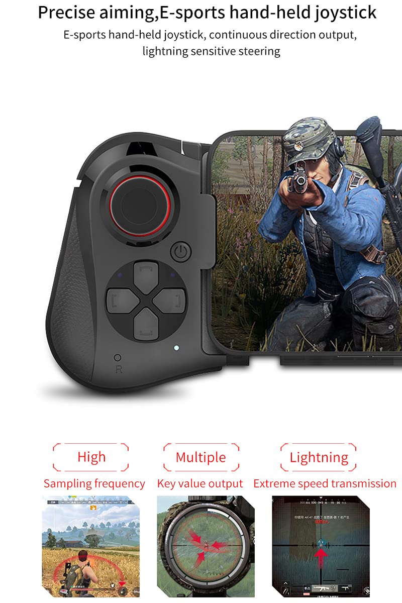 Wireless Controller for iPhone X/11/12/13/iPad/MacBook, Bluetooth Gamepad Joystick for Apple Arcade MFi Games, Cloud Gaming, Genshin Impact, Call of Duty Mobile -Direct Play [for iOS 13.4+ System] Black