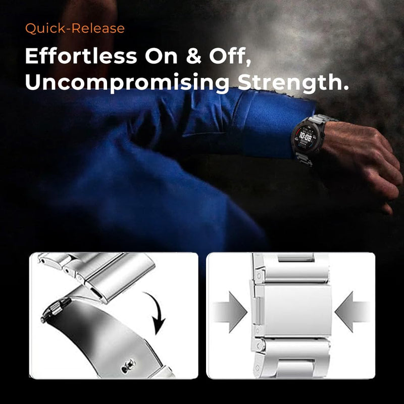 18mm Titanium Band for Vivoactive 4S/3S, Venu 2S/3S, 22mm Quick Release Metal Strap for Fenix 8 47mm/Forerunner 965, 20mm Band for Fenix 8 43,Forerunner 970/965/170/70,epix Pro42mm,Descent Mk3 3i 43mm grey