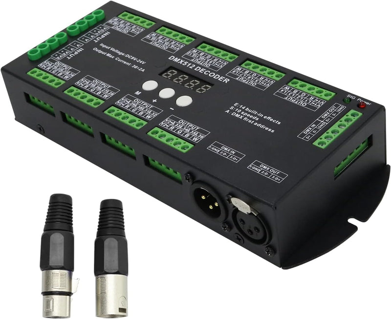 [AUSTRALIA] - 36 Channel DMX Decoder,72A RGBW led light dmx controller Digital Display DMX512 Dimmer DC9V-24V 8 Bit 2A/CH 36 channel with display 