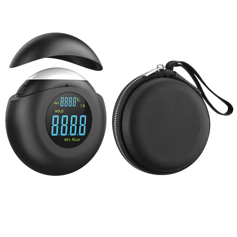 [AUSTRALIA] - Light Meter Digital Illuminance Meter Handheld Ambient Measurer with 360° Detector, Measurer with Range up to 200,000 lux with LCD Display, Light Meter for Factories, Warehouses, Offices balck 