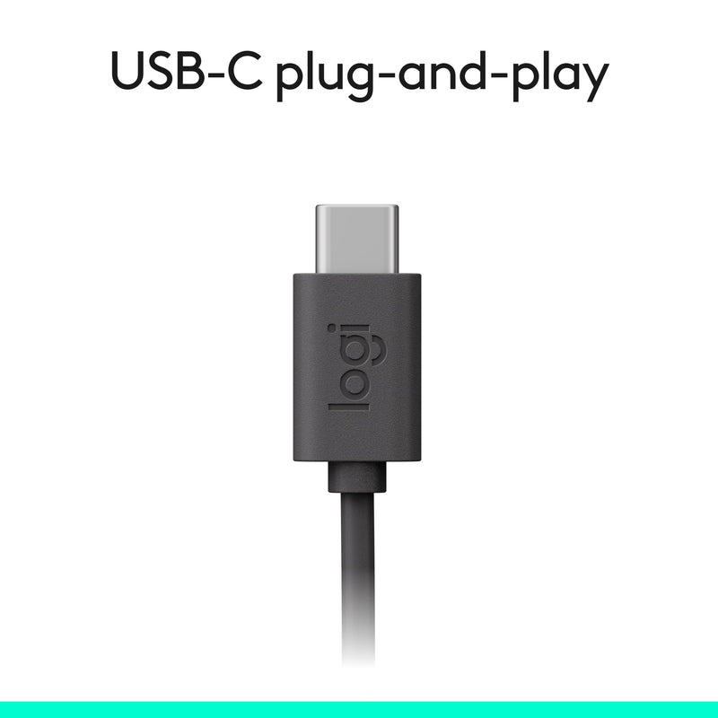 [AUSTRALIA] - Logitech H391 Wired Headset for PC/Laptop, Stereo Headphones with Noise Canceling Microphone, USB-C, in-Line Controls, Works with Chromebook - Graphite 1 Pack 