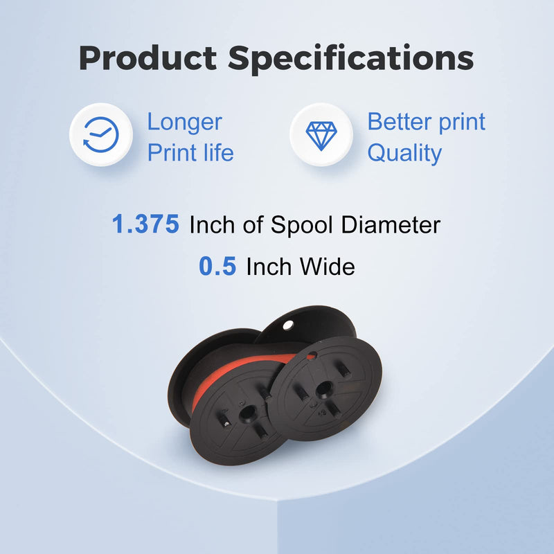 Porelon 11216 myCartridge Replacement for GR24 Porelon 11216 Universal Twin Spool Calculator Ribbon Compatible with NuKote BR80c Dataproducts R3027 Sharp El-1197 P-III Printer (Black/Red,12 Pack) GR24-12P