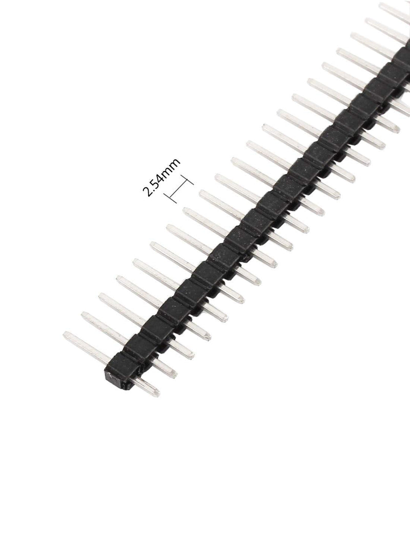 MCIGICM 10pcs Male Header Pin, 40 Pin Header Strip (2.54 mm) for Arduino Connector