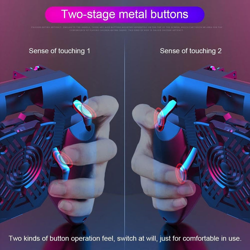 Mobile Game Controller Fast Cooling Phone Gamepad 4 Trigger 6 Finger Operation Grip 4000 mAh Built-in battery Rechargeable for iPhone, Samsung, Oneplus, Pixel, compatible with PUBG CoD Warzone Mobile